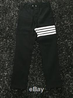 Thom Browne Men's Black Stripe Detail Chino Trousers Size 0 Clearance 40% OFF