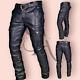 Toughened Combat Cargo Utility Work Trouser, Pants 6 Pockets Lambskin Leather