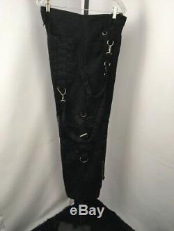 Tripp NYC Mens S EMO Chain Spike Convertible Pants RAVER Wide Leg Goth Punk