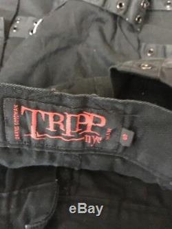 Tripp NYC Mens S EMO Chain Spike Convertible Pants RAVER Wide Leg Goth Punk