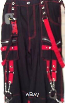 Tripp NYC Pants Black With Red Stripes Gothic Size Large