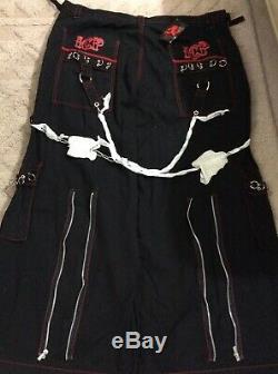Tripp NYC Pants ICP Black With Black & Red Stripes Gothic Size 2X
