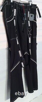 Tripp NYC SMALL Pants Black with White Stripes Gothic New
