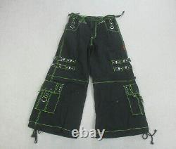 Tripp Pants Adult Medium Black Green Wide Leg Zippers Goth Gothic Baggy Mens