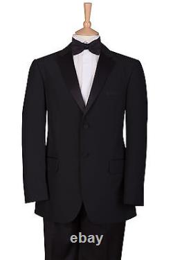 Tuxedo Black Tie Suit Dj 2 Piece Single Breasted Jacket & Trousers Mens Ex Hire