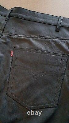 Ultra RARE VINTAGE LEVIS 100% Black Leather Pants LOT 53 SIZE 36/36 MINT