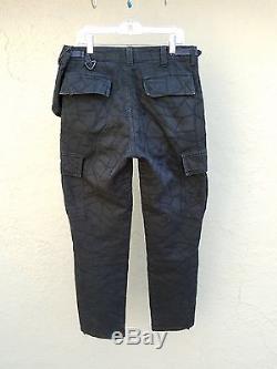 Undercover Cropped Black Cargo Pants w Crazy Sitch Detail Scab Undercoverism