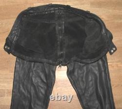 Unlined Gay `Le Men's Leather Jeans/Leather Pants With Po- Zipper Approx. W31