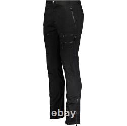VERSACE Black Satin Finish Cargo Trousers Made In Italy