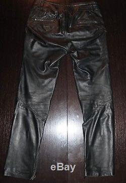 VERSACE Black Studded Leather Pants Sz 48=31 SUPER RARE