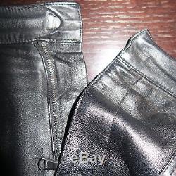 VERSACE Black Studded Leather Pants Sz 48=31 SUPER RARE