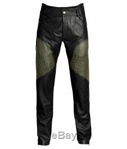 VERSACE For H&M Black Leather Gold Studded Studs Trousers Pants EUR 50