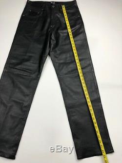 VTG 90s Guess Jeans Men's 100% Genuine Leather Pants Black Size 32x30