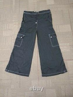 VTG KiK-Wear 15 Wide Rave Skater Cargo Pants JNCO Black MacGear EMO/GOTH/PUNK