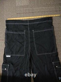 VTG KiK-Wear 15 Wide Rave Skater Cargo Pants JNCO Black MacGear EMO/GOTH/PUNK
