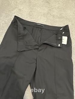 Valentino Dark Black Tailored Wool Mohair Trousers Pants IT50 L UK 34 BNWT