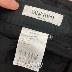 Valentino Mens Dress Pants Size 52 Cotton Silk Black Pleated Straight 37302