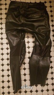 Vanson Black Steerhide Leather Motorcycle Pants 34