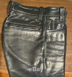 Vanson Leather Pants Men's Size 30 Black Vintage Old Genuine From Japan USED