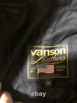 Vanson Leather Pants Men's Size 30 Straight Type Cowhide Biker Motorcycle Harley