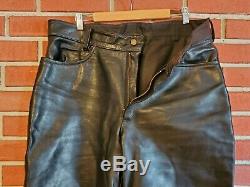 Vanson Lined Mens Leather Pants 38W (30 Inseam) Black EUC