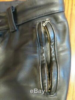 Vanson Mk2 Sport Rider Black Competition Weight Leather Motorcycle Pants sz 35