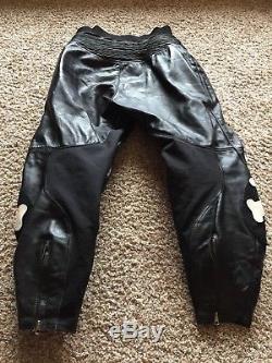 Vanson USA Leathers Skull Racer Motorcycle Biker Leather Pants Sz 34