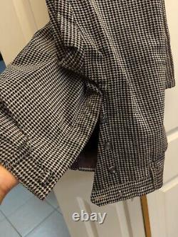Vincci Men 100% New Wool Check Trousers Size 32 RRP £250 Black & white Checks