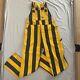 Vintage 80s Big Smith Overalls Black And Yellow Striped Rodeo Workwear Pants