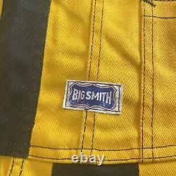 Vintage 80s Big Smith Overalls Black And Yellow Striped Rodeo Workwear Pants