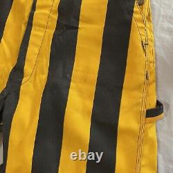 Vintage 80s Big Smith Overalls Black And Yellow Striped Rodeo Workwear Pants