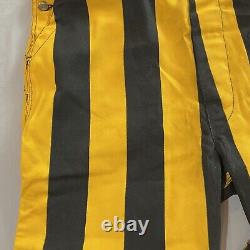 Vintage 80s Big Smith Overalls Black And Yellow Striped Rodeo Workwear Pants