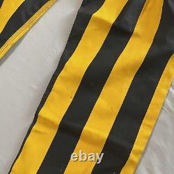 Vintage 80s Big Smith Overalls Black And Yellow Striped Rodeo Workwear Pants