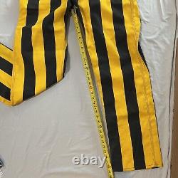 Vintage 80s Big Smith Overalls Black And Yellow Striped Rodeo Workwear Pants