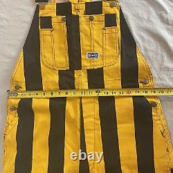 Vintage 80s Big Smith Overalls Black And Yellow Striped Rodeo Workwear Pants