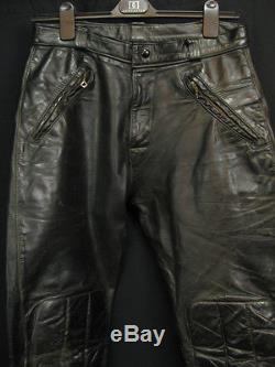 Vintage BATES Leathers Black Biker Padded Motorcycle Mens Pants 32 Waist