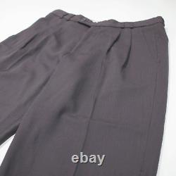 Vintage GIANNI VERA Pleated Treviso Trousers Black Straight Wool Mens W32 L27