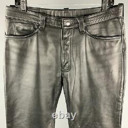 Vintage IMAGE LEATHER Size 33 Black Leather Button Fly Casual Pants