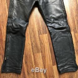 Vintage Langlitz Leathers Leather Motorcycle Pants Thick, Black, Awesome