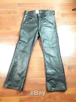 Vintage Langlitz Leathers Leather Motorcycle Pants Thick, Black, Awesome! 34