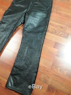 Vintage Langlitz Leathers Leather Motorcycle Pants Thick, Black, Awesome! 34