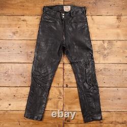 Vintage Lewis Leathers Aviakit Trousers 30 x 30 Leather 70s Biker Pants R28648
