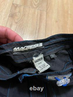 Vintage Macgear Nylon Pant Wide Leg Rave Goth Baggy Size 28 Black Blue Rare Jnco