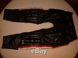 Vintage Mens Iron Horse Black Leather Motorcycle Pants Size 36 Waist USA