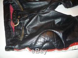 Vintage Mens Iron Horse Black Leather Motorcycle Pants Size 36 Waist USA