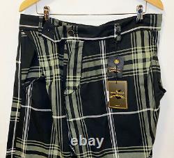 Vivienne Westwood Men's Mint/Black Tartan Alcoholic Trousers M (Waist = 35)