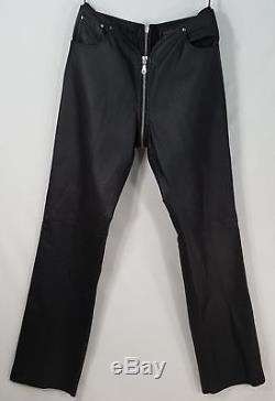 Vtg International Male Leather Pants Men's Size 32 Wicked Black U Crotch Zipper
