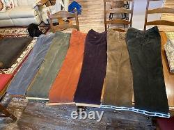 Vtg Lot Of 6 LL Bean Pants Mens Size 45 & 36x34x33 Corduroy Relaxed Straight USA