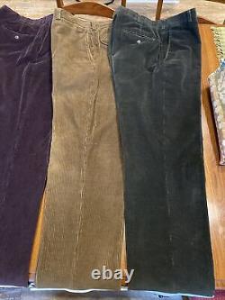 Vtg Lot Of 6 LL Bean Pants Mens Size 45 & 36x34x33 Corduroy Relaxed Straight USA