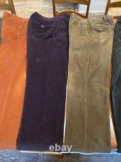 Vtg Lot Of 6 LL Bean Pants Mens Size 45 & 36x34x33 Corduroy Relaxed Straight USA